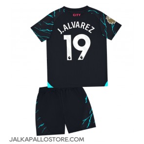 Manchester City Julian Alvarez #19 Kolmaspaita Lapsille 2023-24 Lyhythihainen (+ shortsit)